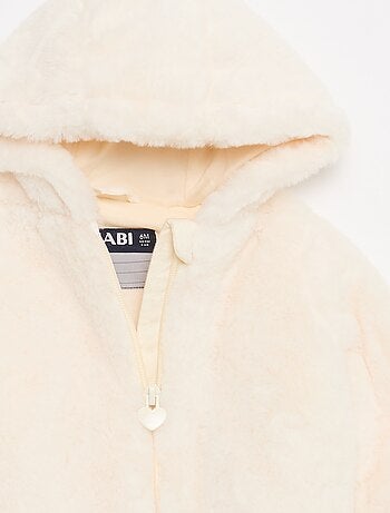 Chaqueta de pelo sintético con capucha