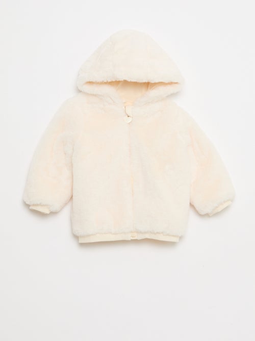 Chaqueta de pelo sintético con capucha - Kiabi