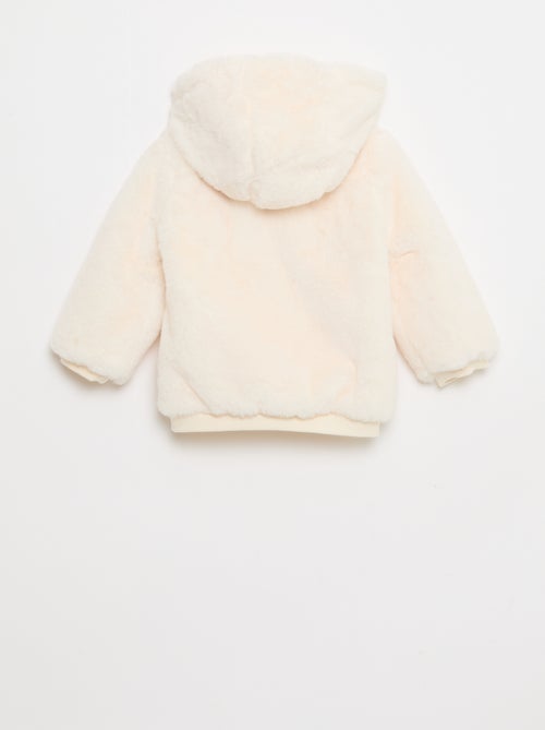 Chaqueta de pelo sintético con capucha - Kiabi