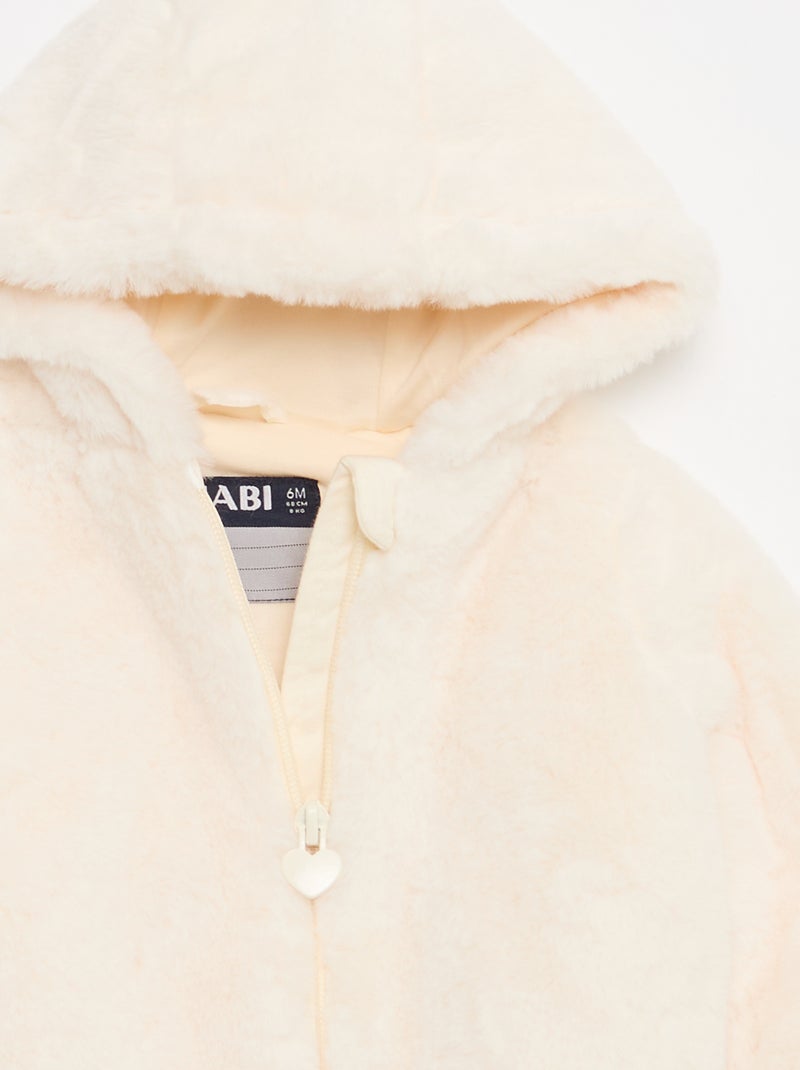 Chaqueta de pelo sintético con capucha Blanco - Kiabi