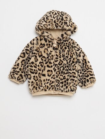 Chaqueta de pelo sintético con capucha