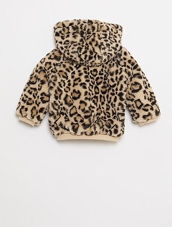 Chaqueta de pelo sintético con capucha