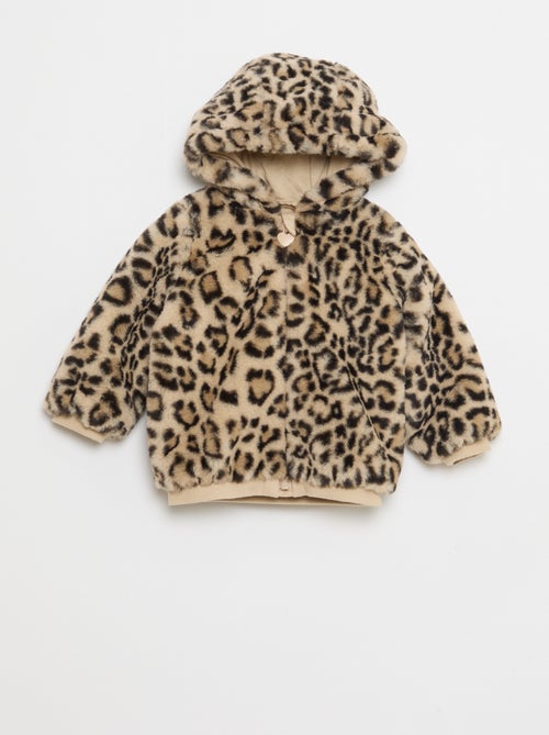 Chaqueta de pelo sintético con capucha - Kiabi