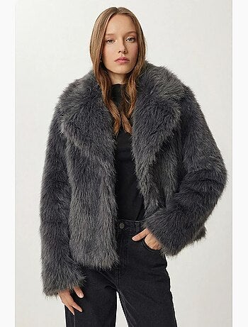 Chaqueta de pelo sintético con cuello chal istanbul
