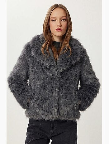 Chaqueta de pelo sintético con cuello chal istanbul