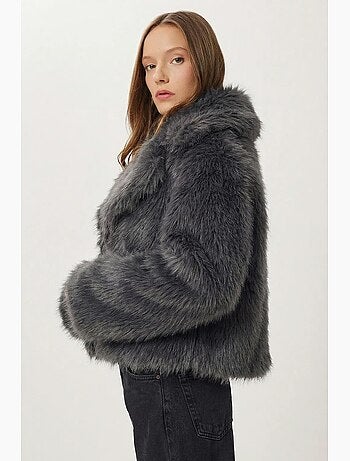 Chaqueta de pelo sintético con cuello chal istanbul