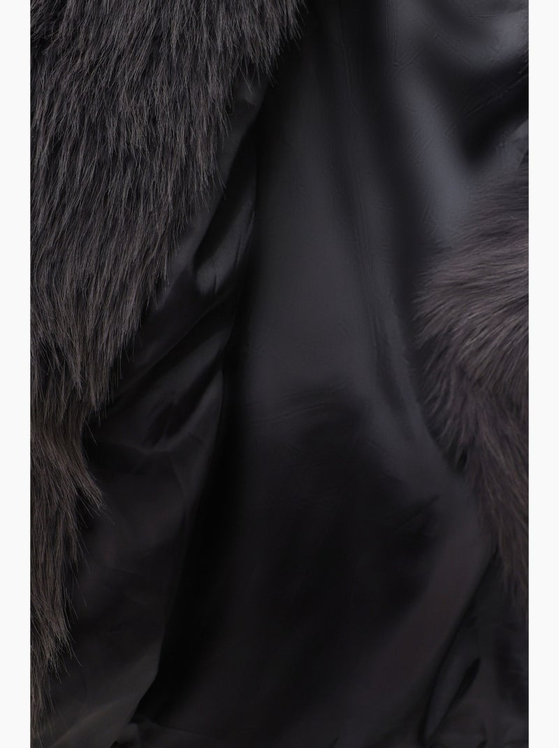 Chaqueta de pelo sintético con cuello chal istanbul Gris - Kiabi