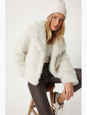 Chaqueta de pelo sintético con cuello chal istanbul
