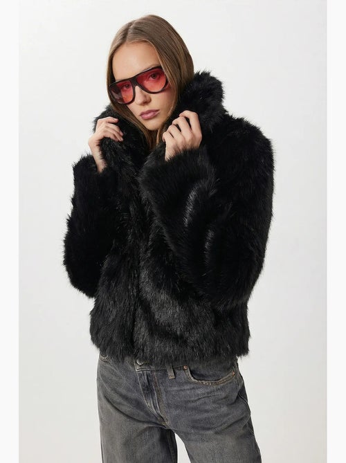 Chaqueta de pelo sintético con cuello chal istanbul - Kiabi
