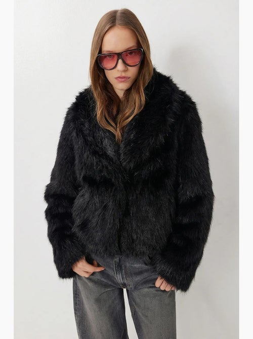 Chaqueta de pelo sintético con cuello chal istanbul - Kiabi