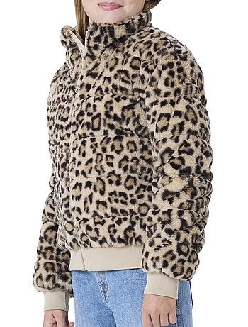 Chaqueta de pelo sintético con estampado para niña name it
