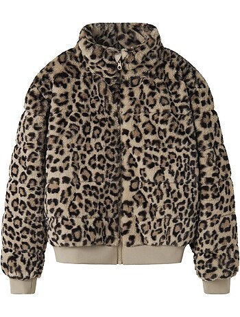 Chaqueta de pelo sintético con estampado para niña name it