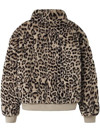Chaqueta de pelo sintético con estampado para niña name it