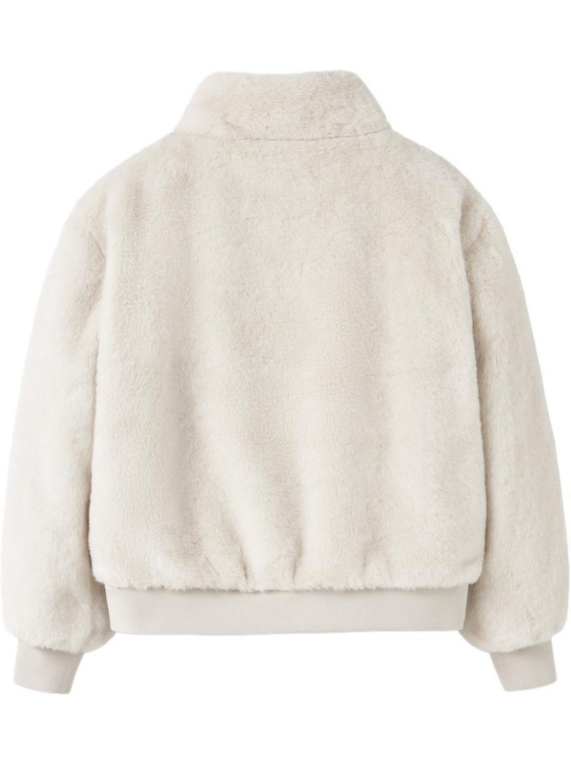 Chaqueta de pelo sintético para niña name it Blanco - Kiabi