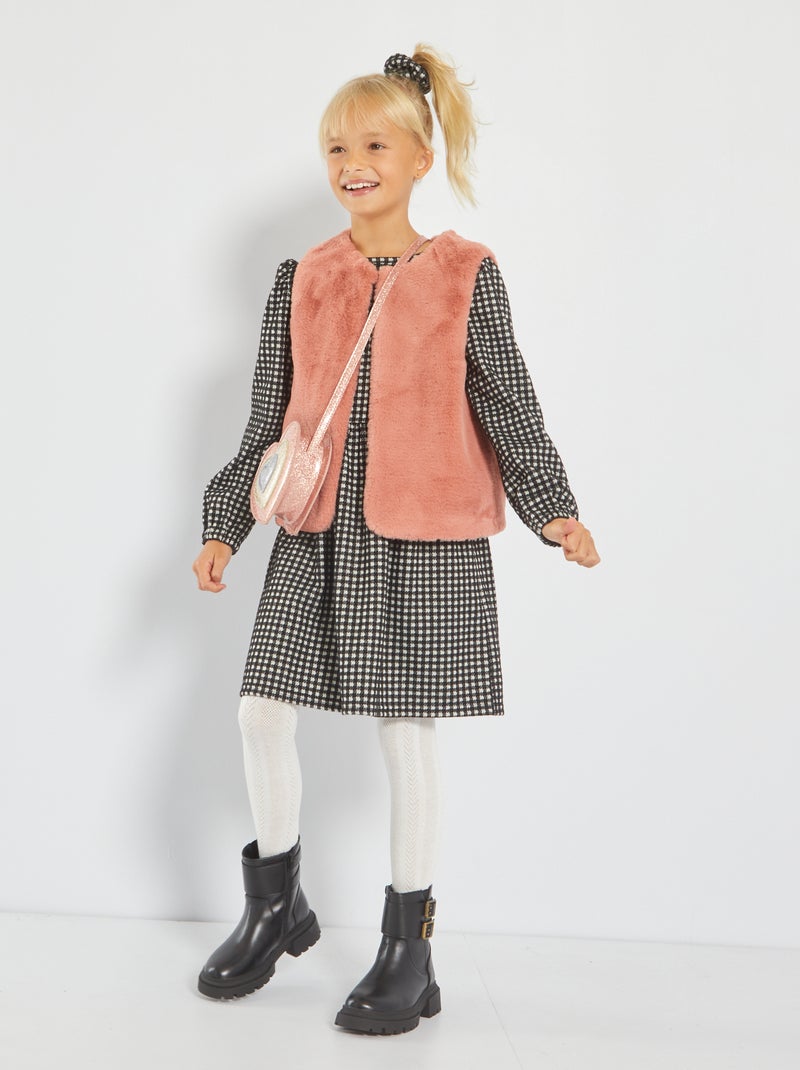Chaqueta de pelo sintético rosa - Kiabi