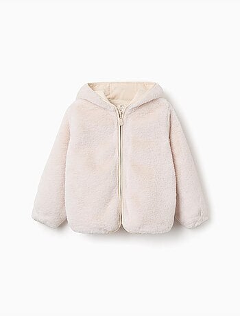 Chaqueta de peluche con capucha y bolsillos