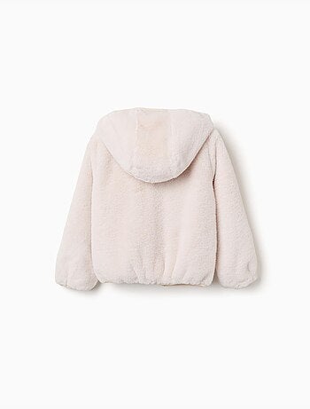 Chaqueta de peluche con capucha y bolsillos
