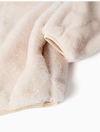 Chaqueta de peluche con capucha y bolsillos