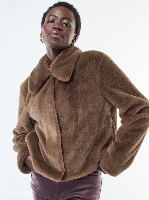 Chaqueta de piel sintética con cierre a presión - Kiabi