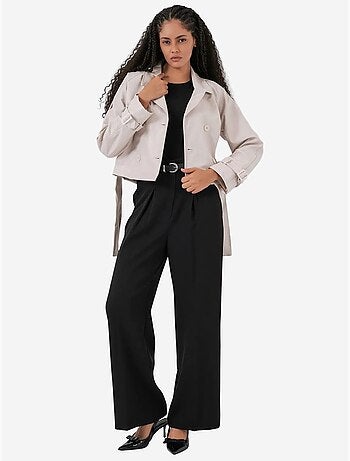 Chaqueta de piel sintética con cinturón bdart