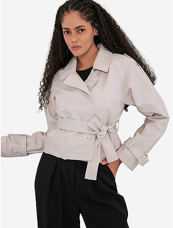 Chaqueta de piel sintética con cinturón bdart