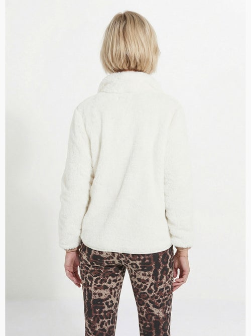 Chaqueta de piel sintética con cuello alto y mangas largas. - Afibel - Kiabi