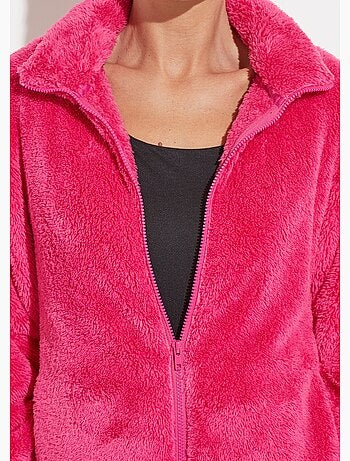 Chaqueta de piel sintética con cuello alto y mangas largas. - Afibel