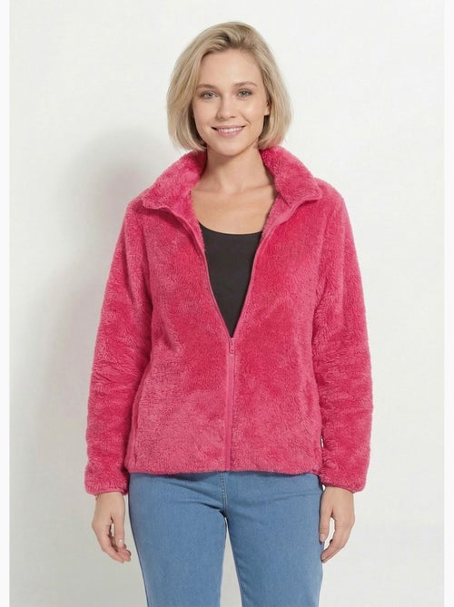 Chaqueta de piel sintética con cuello alto y mangas largas. - Afibel - Kiabi