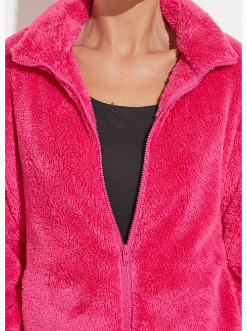 Chaqueta de piel sintética con cuello alto y mangas largas. - Afibel - Kiabi