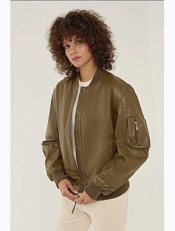 Chaqueta de piel sintética de corte relajado hiccup