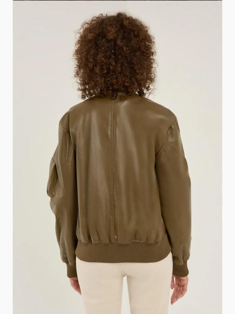Chaqueta de piel sintética de corte relajado hiccup Verde - Kiabi