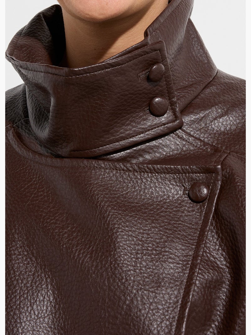 Chaqueta de piel sintética de inspiración vintage - AFIBEL Marrón - Kiabi