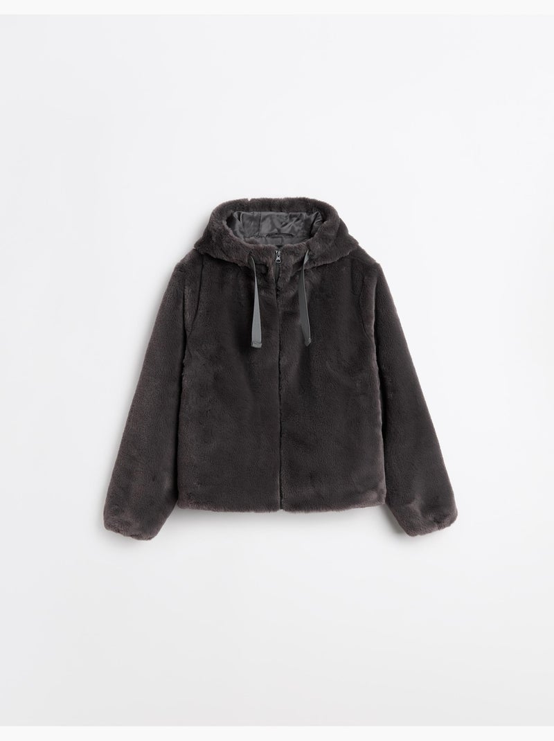 Chaqueta de piel sintética, MO Fashion Gris - Kiabi