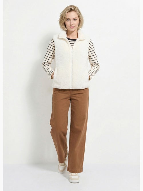 Chaqueta de piel sintética sin mangas con cuello alto - Afibel - Kiabi