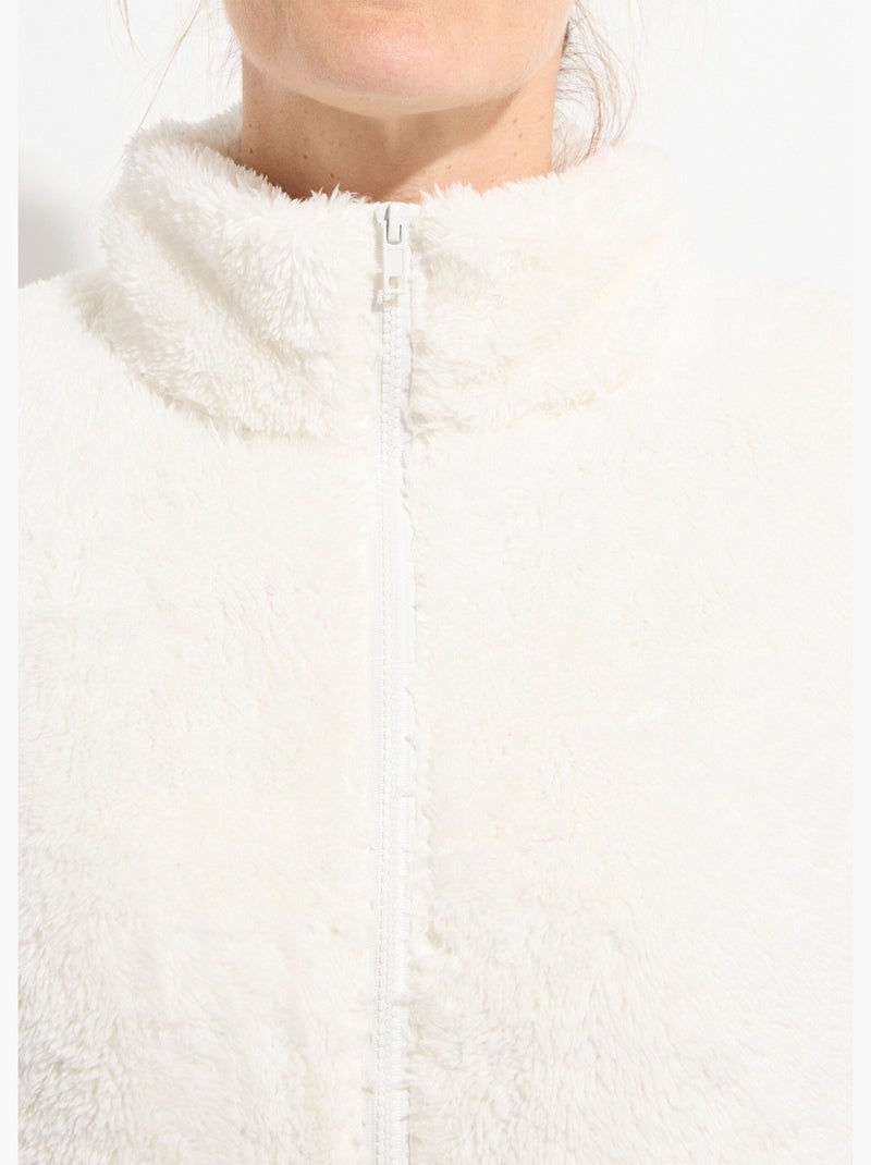 Chaqueta de piel sintética sin mangas con cuello alto - Afibel Crudo - Kiabi