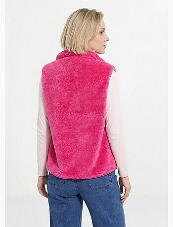 Chaqueta de piel sintética sin mangas con cuello alto - Afibel