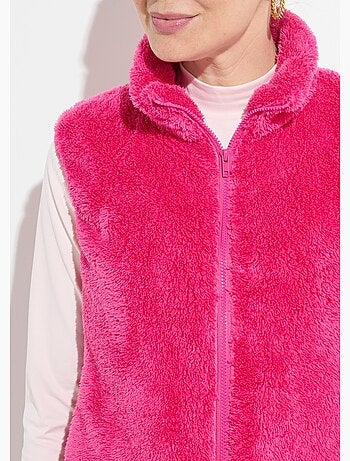 Chaqueta de piel sintética sin mangas con cuello alto - Afibel