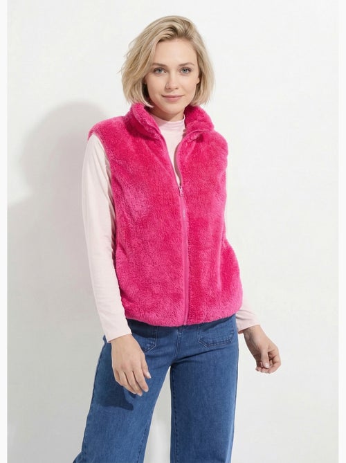 Chaqueta de piel sintética sin mangas con cuello alto - Afibel - Kiabi