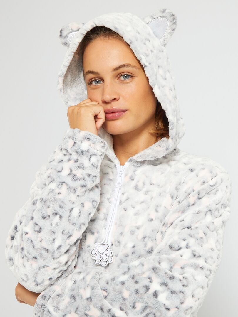 Chaqueta de pijama de tejido polar 'gato' crudo - Kiabi