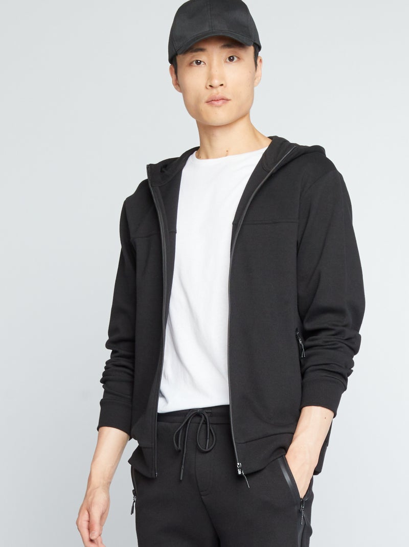 Chaqueta de piqué de algodón negro - Kiabi