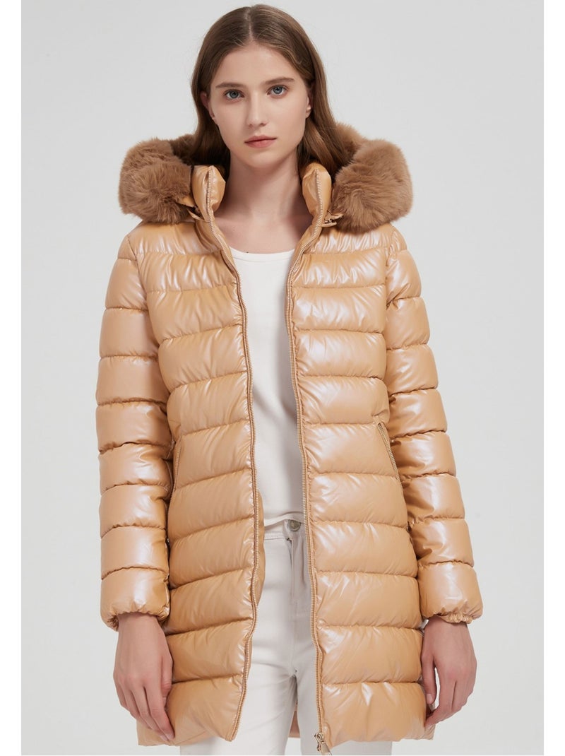 Chaqueta de plumón de longitud media kebello Beige - Kiabi
