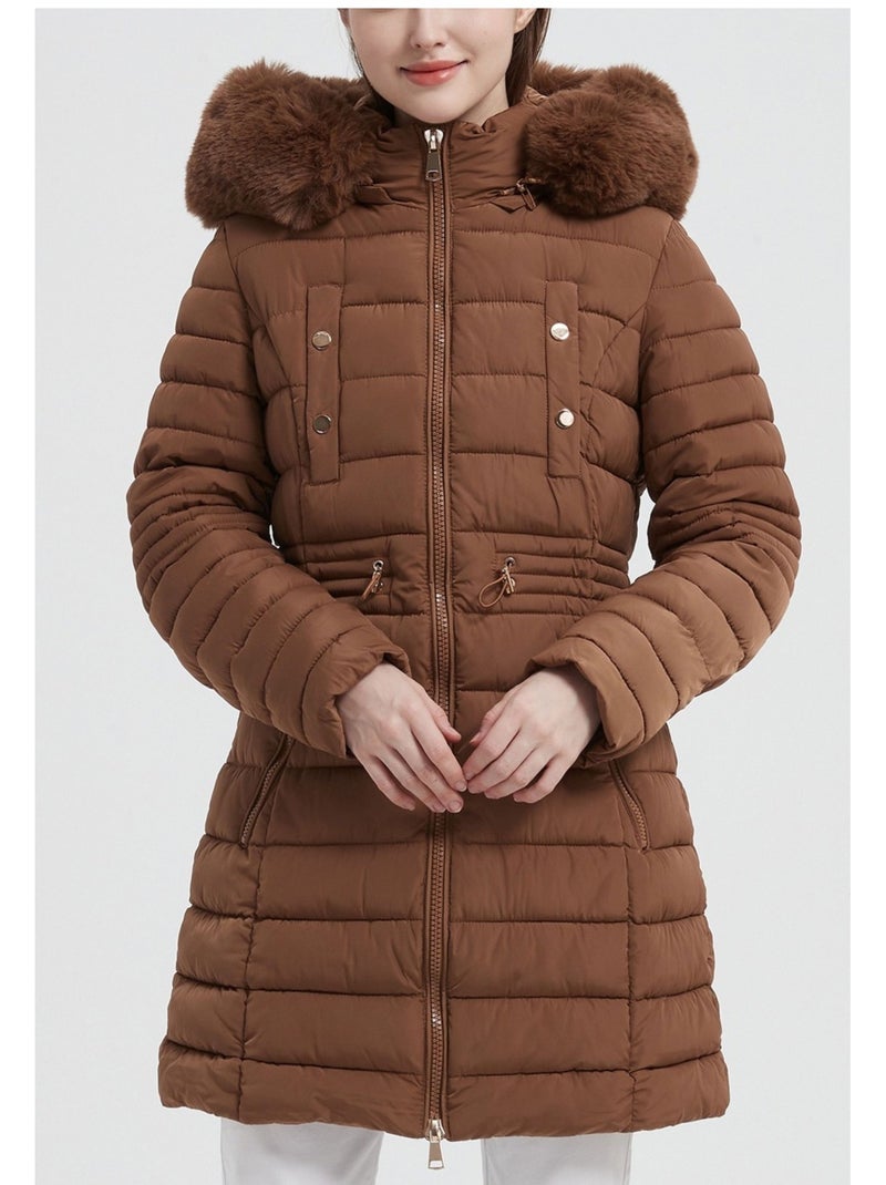 Chaqueta de plumón de longitud media Kebello Marrón - Kiabi