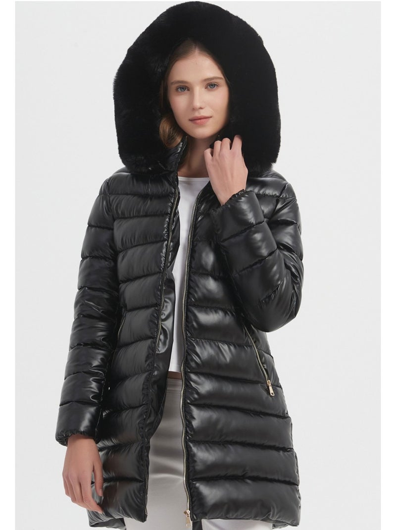 Chaqueta de plumón de longitud media kebello Negro Negro - Kiabi