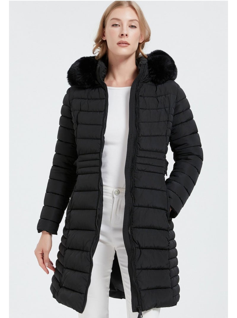Chaqueta de plumón de longitud media kebello Negro Negro - Kiabi