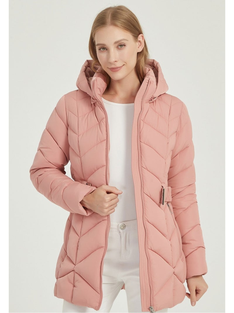 Chaqueta de plumón de longitud media kebello Rosa - Kiabi