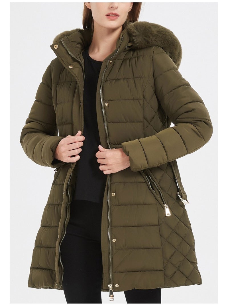Chaqueta de plumón de longitud media Kebello Verde - Kiabi