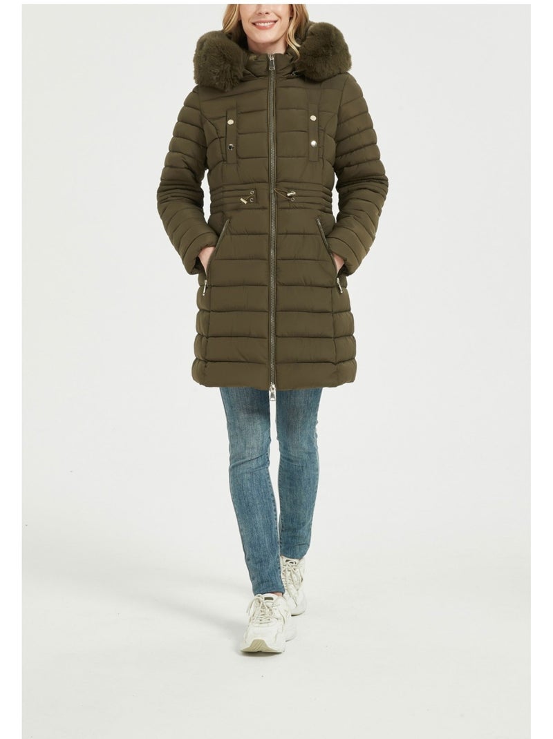 Chaqueta de plumón de longitud media Kebello Verde - Kiabi