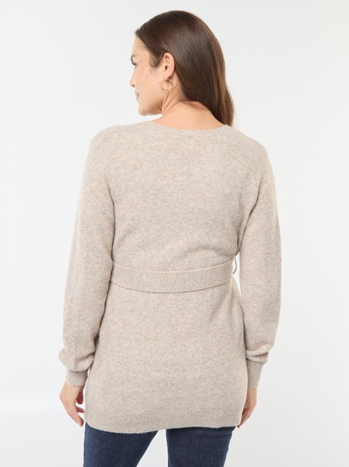 Chaqueta de premamá larga y cinturón - Kiabi