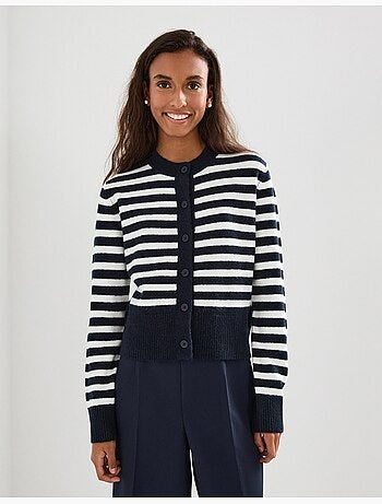 Chaqueta de punto a rayas, MO Fashion