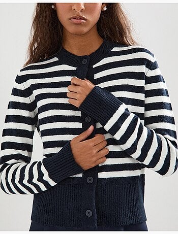 Chaqueta de punto a rayas, MO Fashion